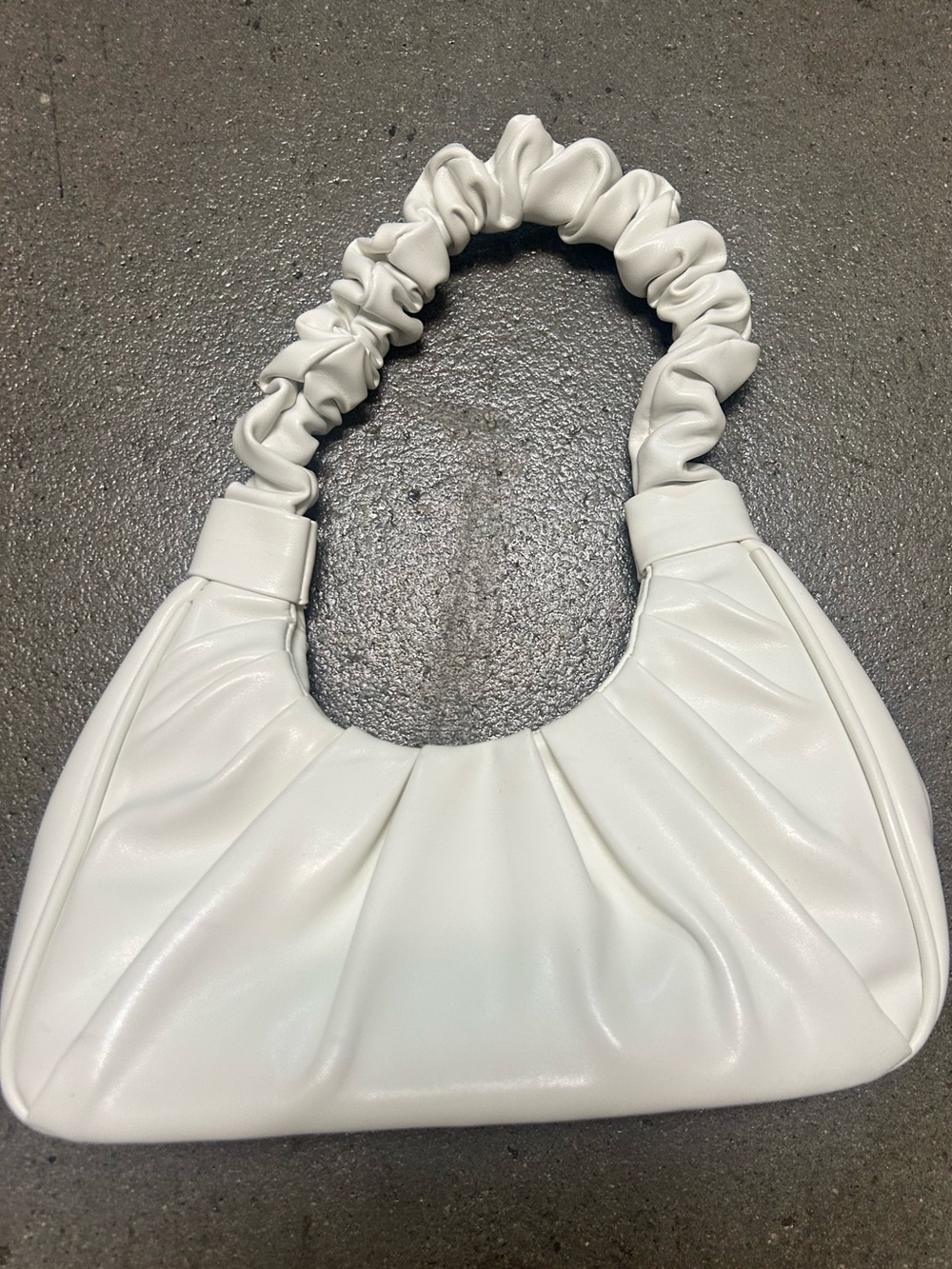 White Ruched Handle Shoulder Bag - Picture 2 of 3